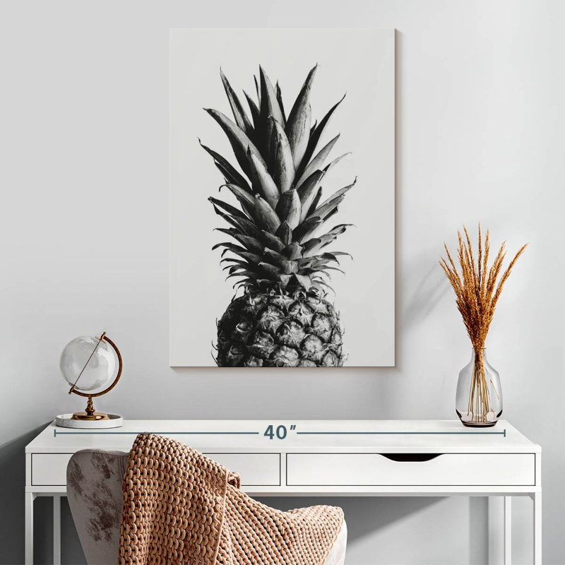 Yarlin Pineapple Black And White I, 30" H x 20" W
