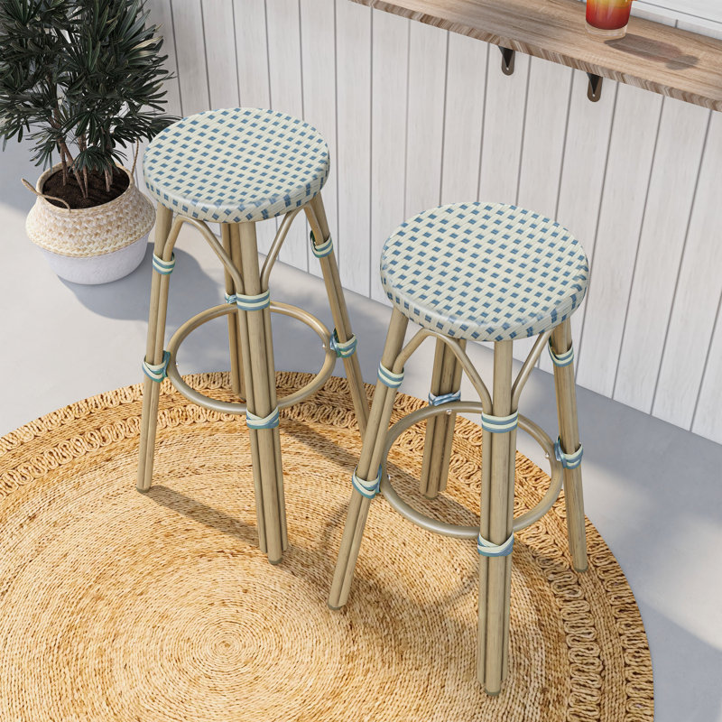 Tabouret de bar Arduino, 30", Bleu / Beige