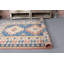 Grand tapis turc fait à la main en bleu pour le décor de la chambre à coucher et du salon avec un tapis rétro anatolien