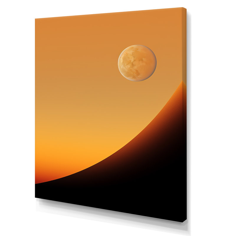 Lune jaune topaze crépuscule, H 40 po x l 30 po x P 1,5 po, Toile tendue