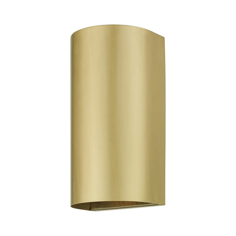 Dreylin 1 - Bulb Outdoor Flush Mount, Or satiné, 10" H x 5" W x 3.95" D