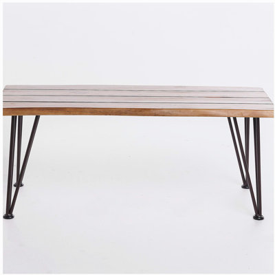 ZION INDUSTRIAL WOOD AND METAL COFFEE TABLE
