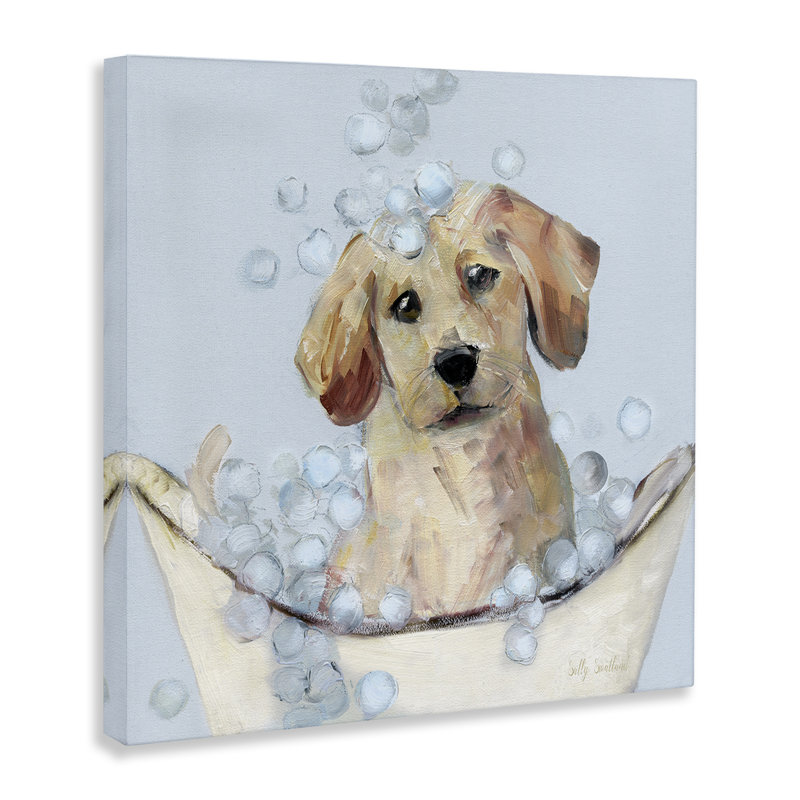 Toile de chiot de bain à bulles, conception de Sally Swatland, H 17 po x l 17 po