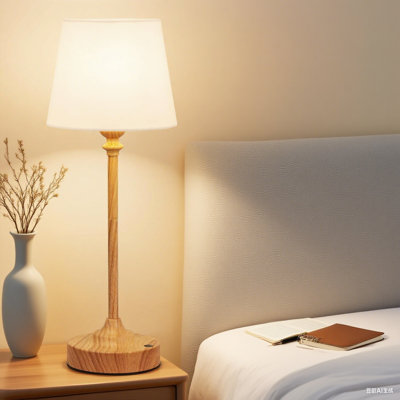 Ensemble de lampes de table rechargeables sans fil - Paquet de 2 lampes sans fil à base en bois avec une batterie de 4000 mah, une commande tactile à gradation continue 3000K pour la chambre à coucher, la salle à manger et la décoration intérieure