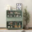 Green Wooden Storage Cabinet With 4 Doors And 2 Drawers