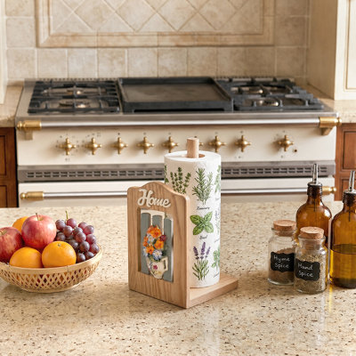 Colorful Flower - Cute Wooden Paper Towel Stand