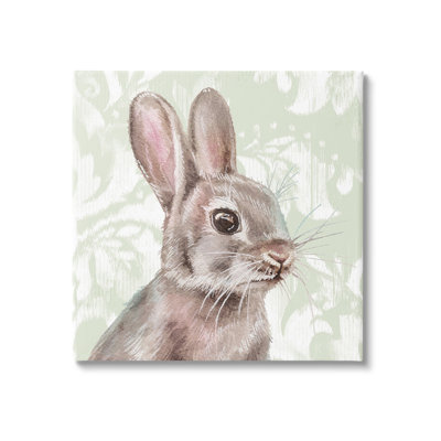 "Lapin avec motif floral" par Courtney Morgenstern sur toile