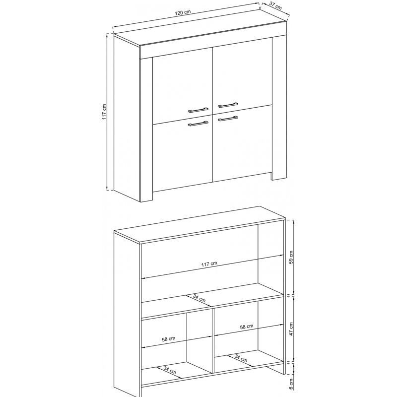 Doback 120cm Sideboard, Oak Riviera