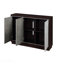 Armoire console à finition argent métallique et noyer