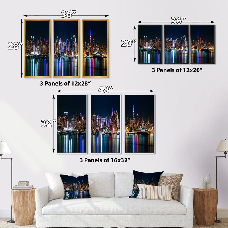 Ensemble de 3 impressions sur toile encadrées
