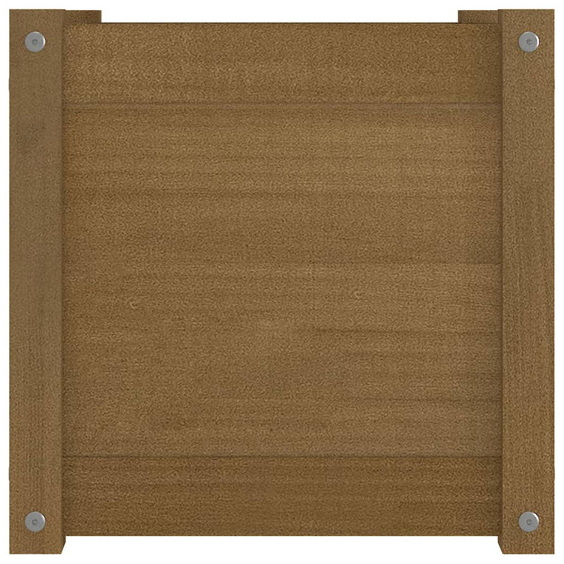 Boite à fleurs en boites, Brun miel, H 15,7 po x l 15,7 po x P 15,7 po