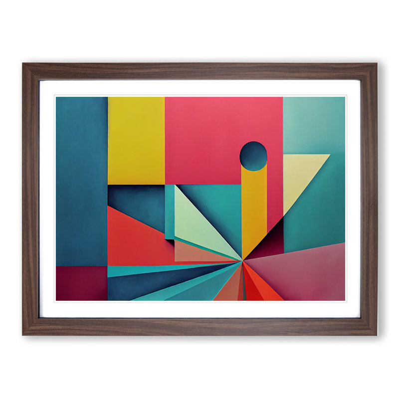 Abstract Block Colour Vol.5 - Framed Print, 25cm H x 34cm W x 2cm D, Walnut