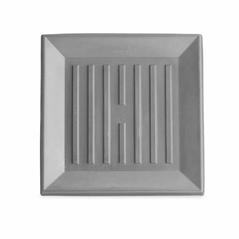 Soucoupe universelle carrée, H 1 po x l 12,5 po x P 12,5 po, Gris clair cendré