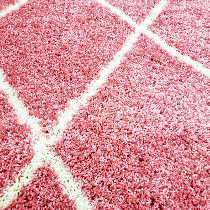 Curtavious Geometric Shag Area Rug, Rectangle 200 x 290cm