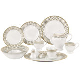 57 Piece Porcelain China Dinnerware Set - Service for 8