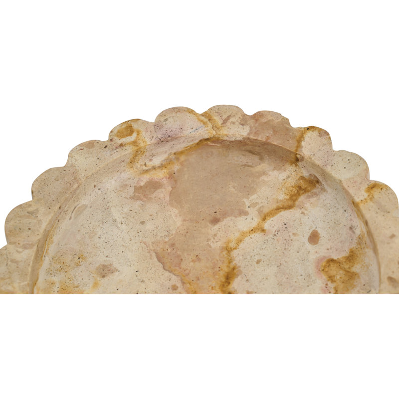 Ricardo Beige Genuine Marble Tray, Beige Genuine Marble