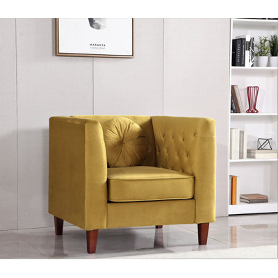 Fauteuil en velours l 35 po Druci