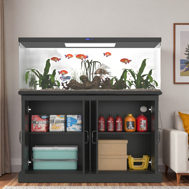 Support d'aquarium avec prise de courant et 4 armoires