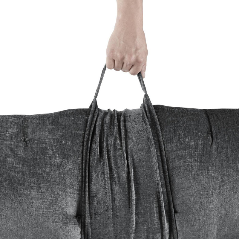 Coussin de sol en poly chenille 27 po x 74 po, Gris anthracite