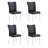Modern 63" Rectangular Faux Marble Dining Set with Faux Leather Chairs-1025682377-1025682376