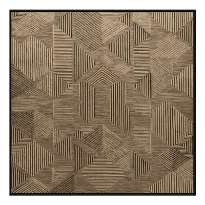 Machine Washable Art Deco Brown Area Rug