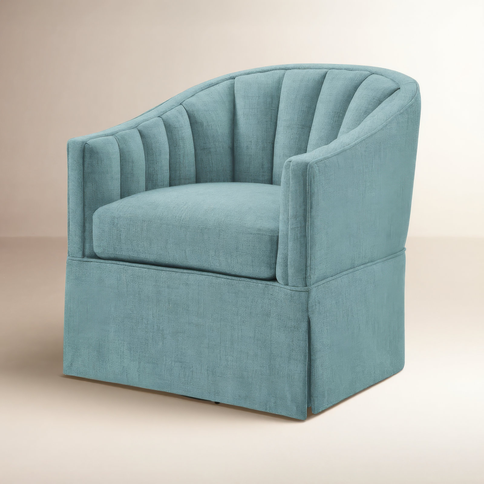 Milnor Swivel Accent Chair, Blue