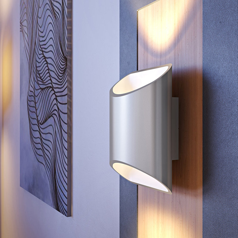 1 - Light LED Flush Mounted Sconce, Brushed Aluminium