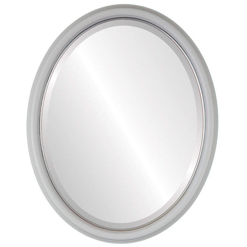 Miroir biseauté moderne Newburyport, H 25 po x l 19 po, Argent