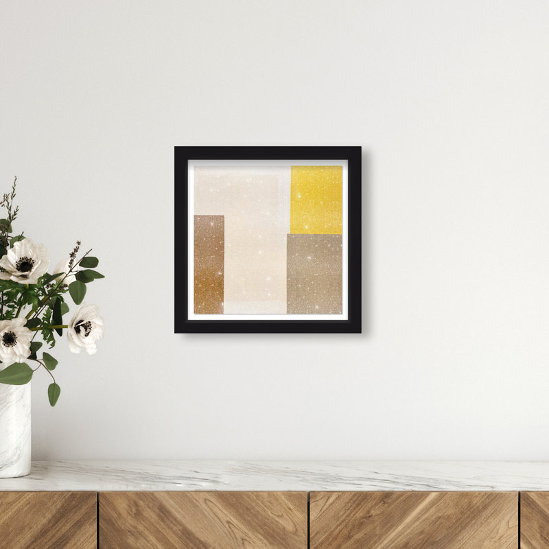 Cubes of Light I Shadowbox Abstract Print by Oliver Gal, Black Frame, 12 x 12, 13.5"H x 13.5"W, Black Frame