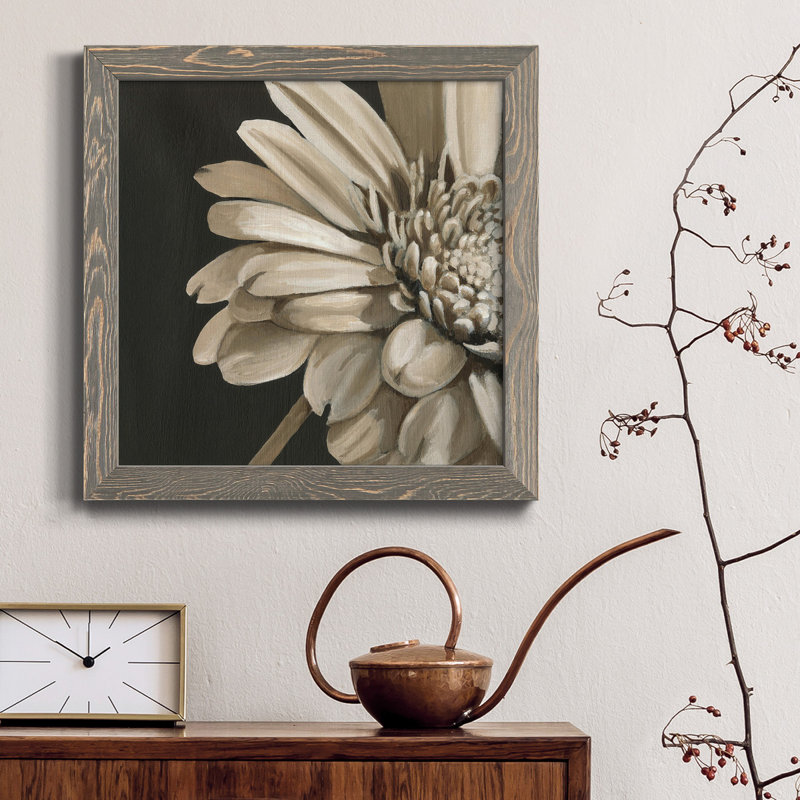 Classical Blooms IV - Art mural, H 35,5 po x l 35,5 po x P 1,5 po, gris