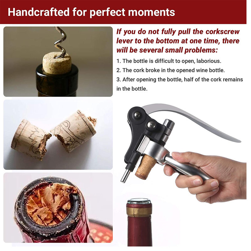 Rabbit-Shaped Wine Bottle Opener Kit - Lever Style Opener Set - Wine Accessories Gift Set