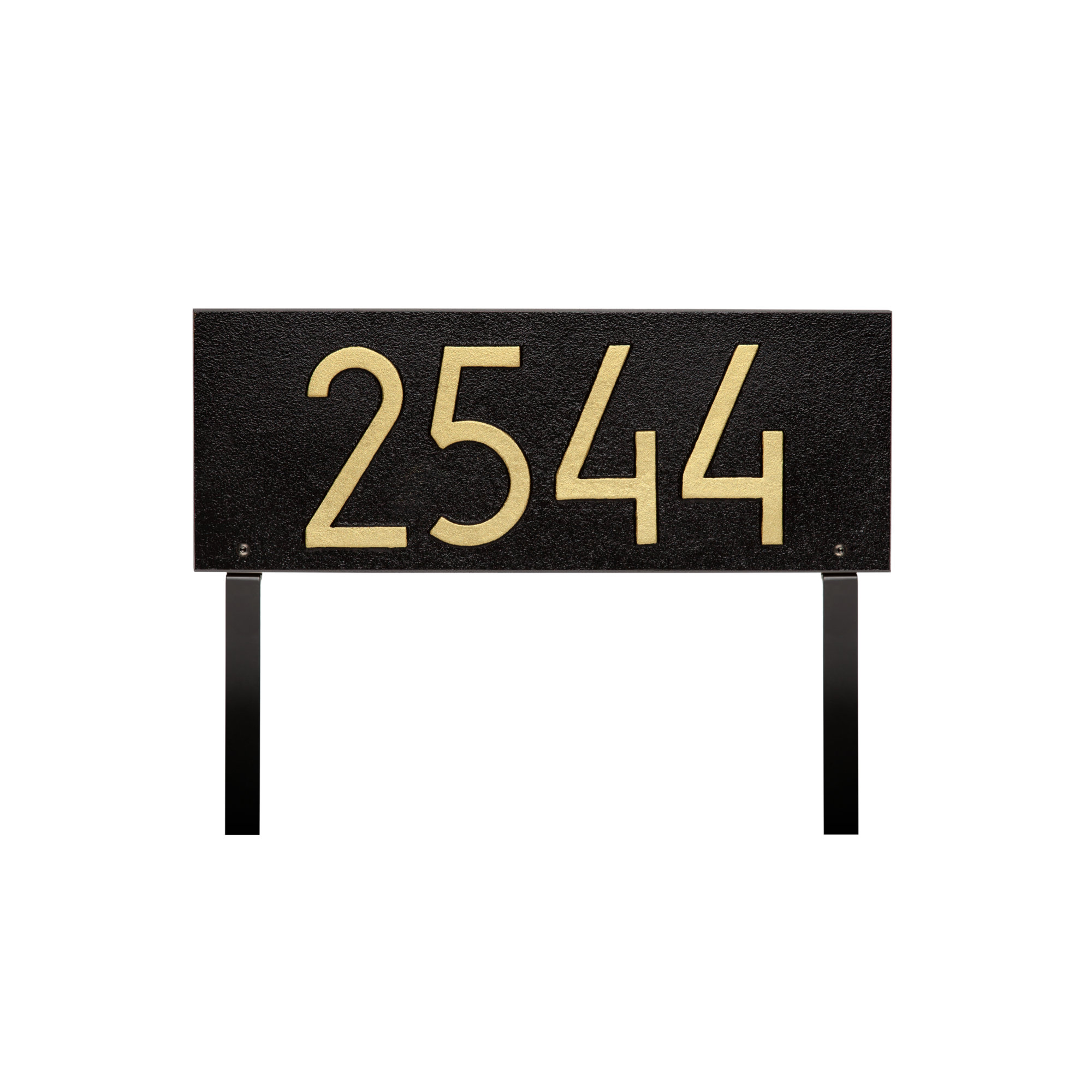 Mid-century Modern Rectangle Wall Plaque, Black/Gold, Yes