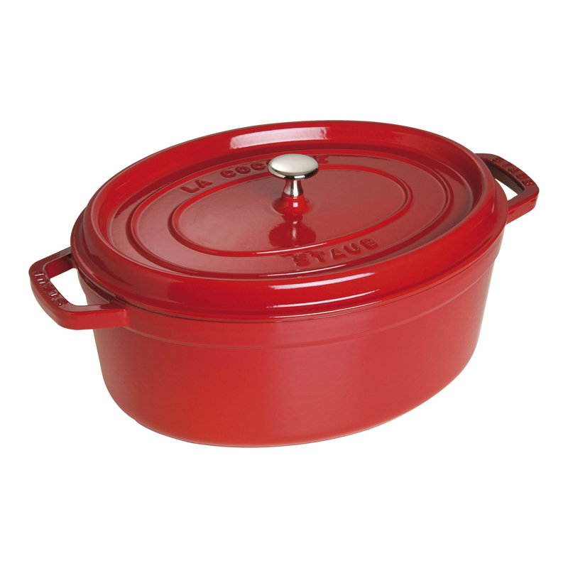 La Cocotte Cast Iron Cocotte, White Truffle, 7 Qt.