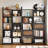 70.63"H x 35.4"W Bookcase With 2 Rattan Flip-Top Cabinets, 8-Cube Storage Shelves For Display And Organizing, Bookshelf For Living Room-747621629-747621627
