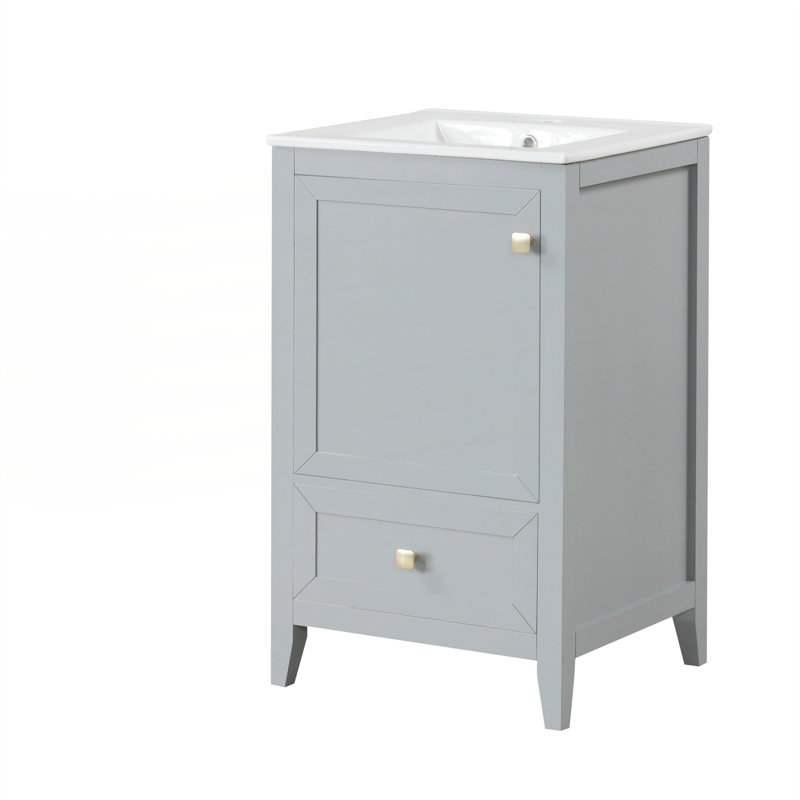 Meuble-lavabo de 20 po avec lavabo, Gris