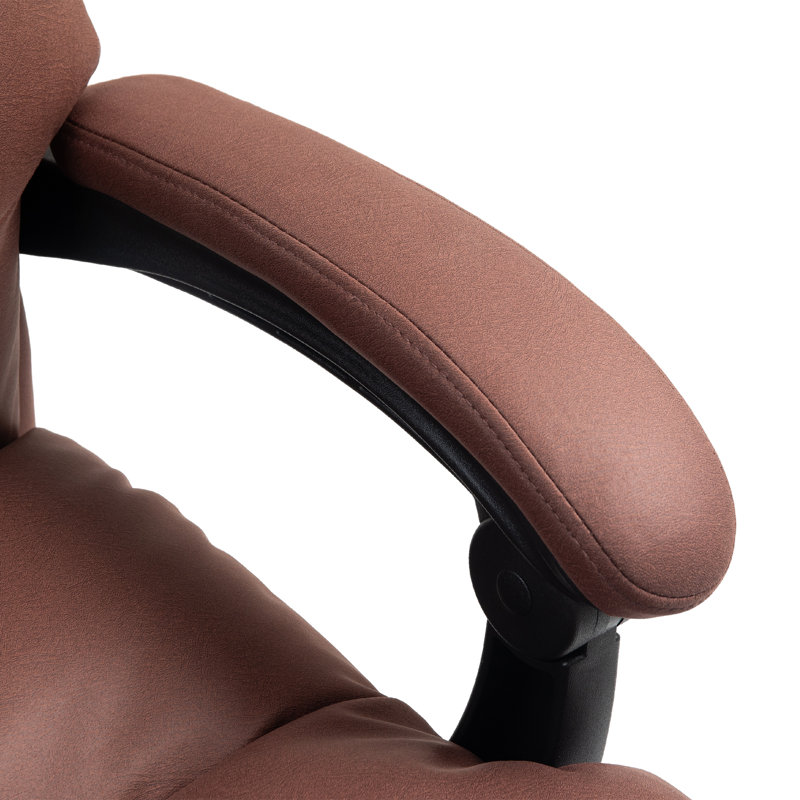 Microfibre Vibration Massage Office Chair, Cream White, Cream White