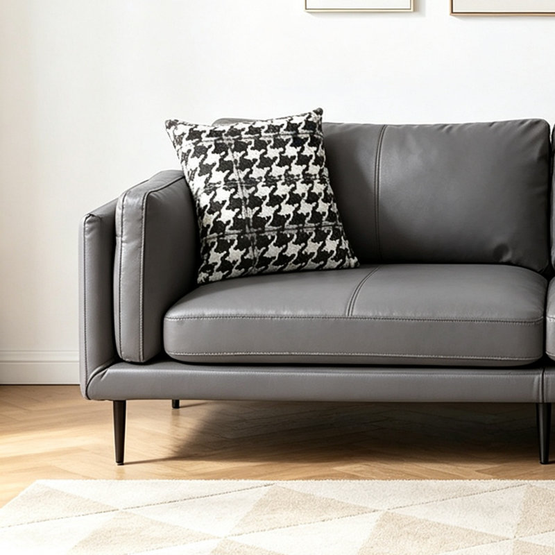 Canapé French French, Grey Faux Leather