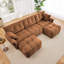 Ensemble de canapé 3 places avec repose-pieds et coussins décoratifs-819591610