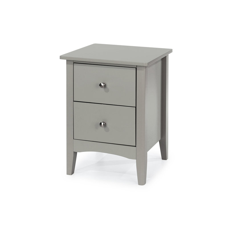 Uma 2 Drawer Bedside Table, Grey