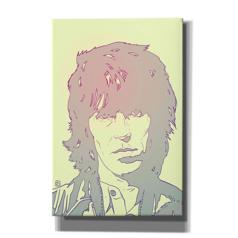 Impression sur toile Mick Jagger par Giuseppe Cristiano, L 12 po x H 18 po