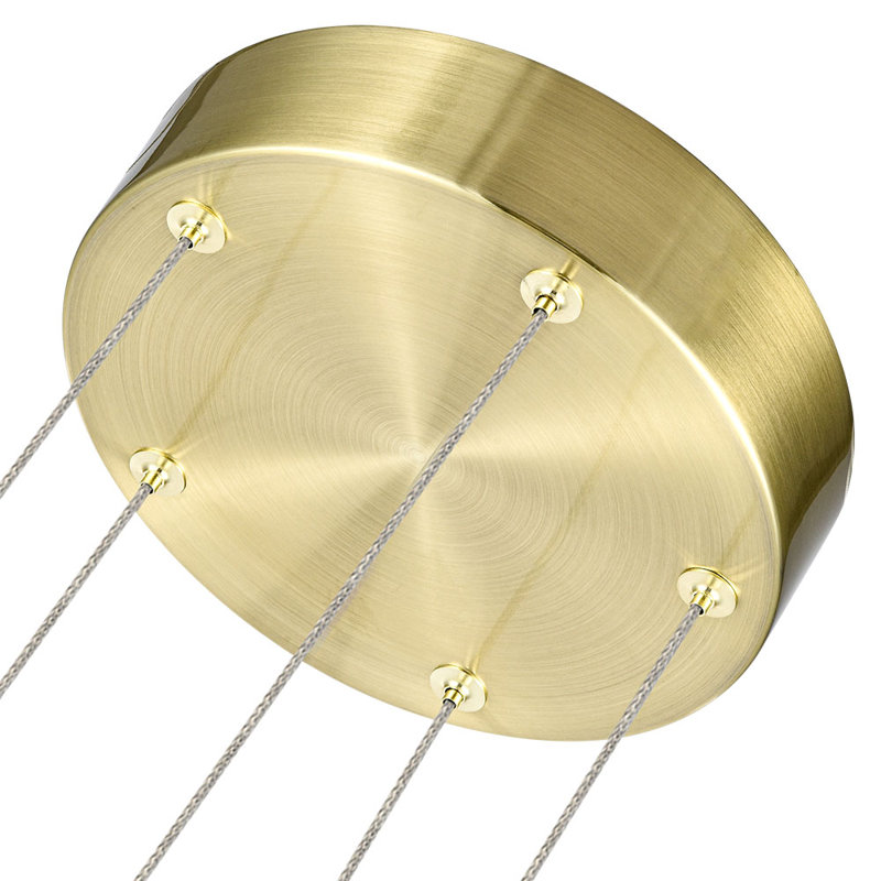 Ravello 5-Light Height Adjustable ETL Certified Integrated LED Chandelier with Globe Shades, Brass