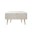 86cm Velvet Wooden Storage Bench for Bedroom, Accent Storage End of Bed Bench with Gold Metal Legs