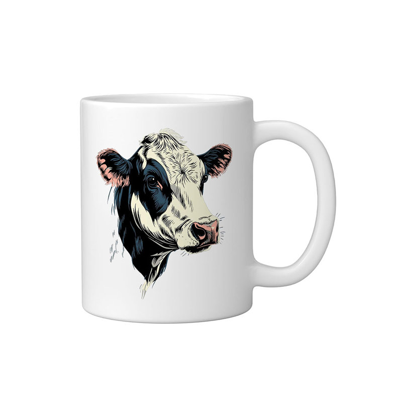 Farm Cow Ceramic Mug,White, 11oz