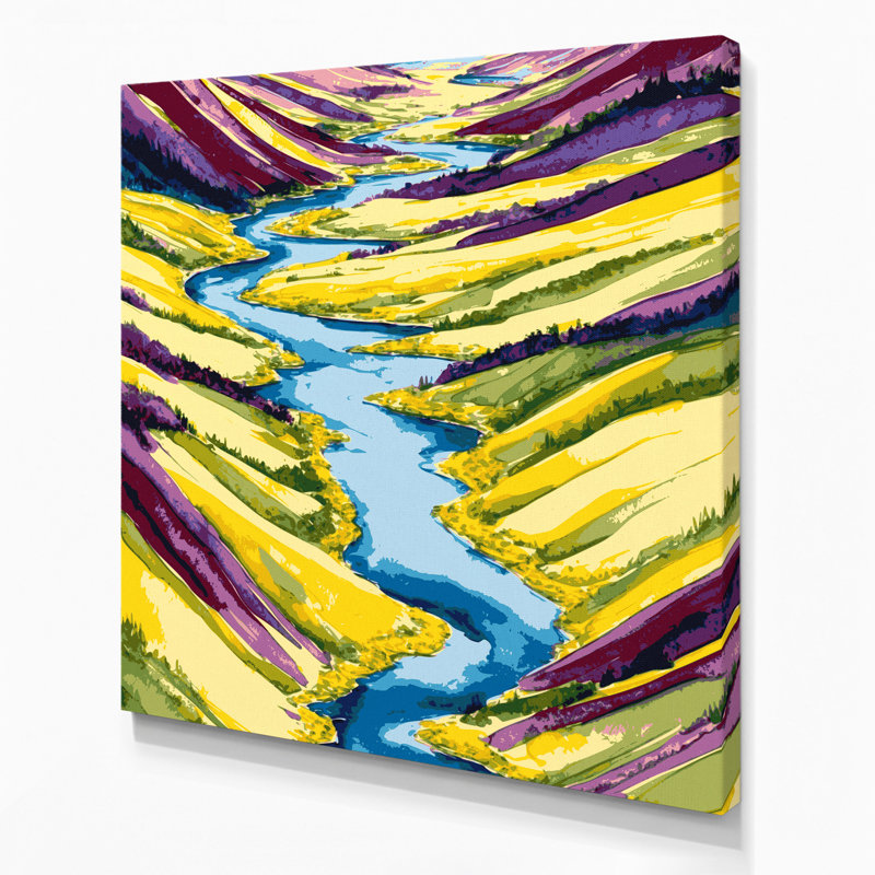 «Watercolor Landscape» 96, art mural sur toile brune, H 12 po x l 12 po