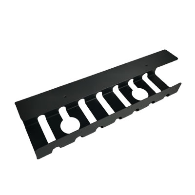 Metal Under Desk Cable Management Tray with Ventilation Slots and Cord Ties, Black