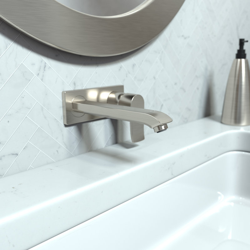 Metris E Wall Mounted Bathroom Faucet, Brushed Nickel