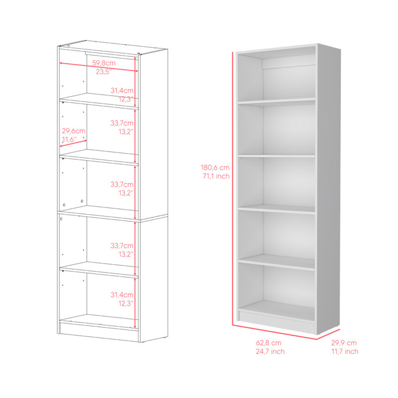 Bibliothèque moderne à 4 tablettes avec rangement supplémentaire, parfaite pour organiser et exposer dans n'importe quelle pièce