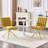 Set Of 2 Yellow Velvet Dining Chairs With Gold Legs, Modern Tufted Accent Chairs For Dining Room & Kitchen-1683846335-1683846332