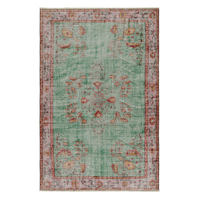 One-of-a-Kind Rectangle 6'3" X 9'2" 1960s Wool Area Rug