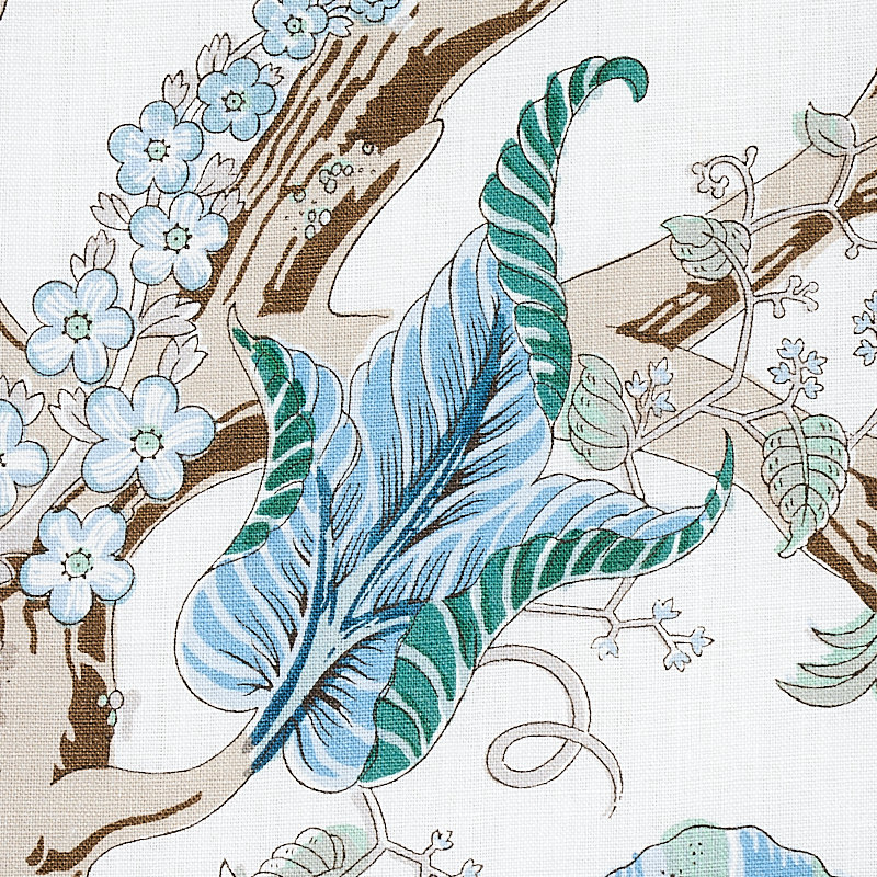 Indian Arbre Fabric, Peacock/Emerald